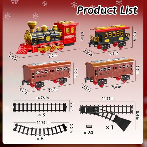 Electric Train Set for Kids with Smoke, Light and Sound, DIY Tracks L560
