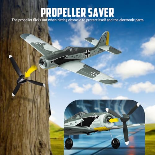 RC Plane 3 Channel Remote Control Airplane Fighter Toy, 2.4GHz 6-axis Gyro, Easy to Fly for Adults Kids Beginners B2466