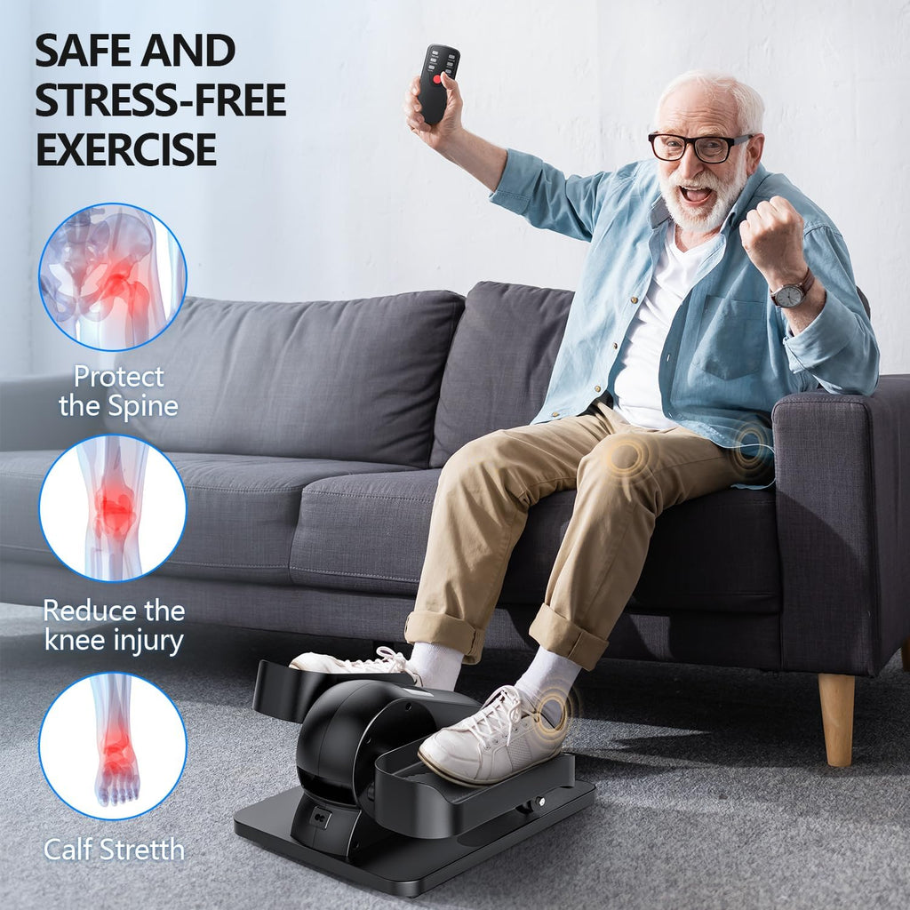 Under Desk Elliptical Machine for Seniors, Quiet & Portable Seated Pedal Exerciser B6108