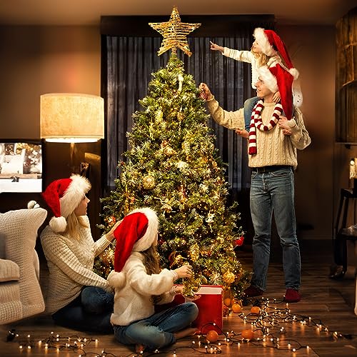 3D Rattan Christmas Tree Star Topper with Lights L206083