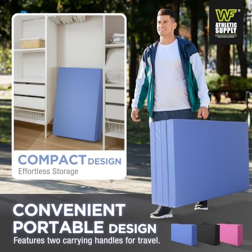10' x 4' 4-Fold Folding Exercise Mat with Carrying Handles, 2 or 3 Inch Thick L713449