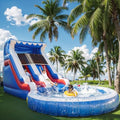 Water Slides for Kids,Commercial Big Water Slide for Adults Backyard 100% PVC Climbing Ladder with 2 Large WaterSlides with Splash Pool Outdoor Wet Dry Inflatable Pool Kids Water Slides 20FT/L