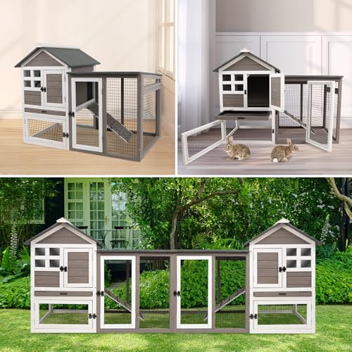 2-Story Rabbit Cage with Pull Out Tray and Wooden Ramp P74284