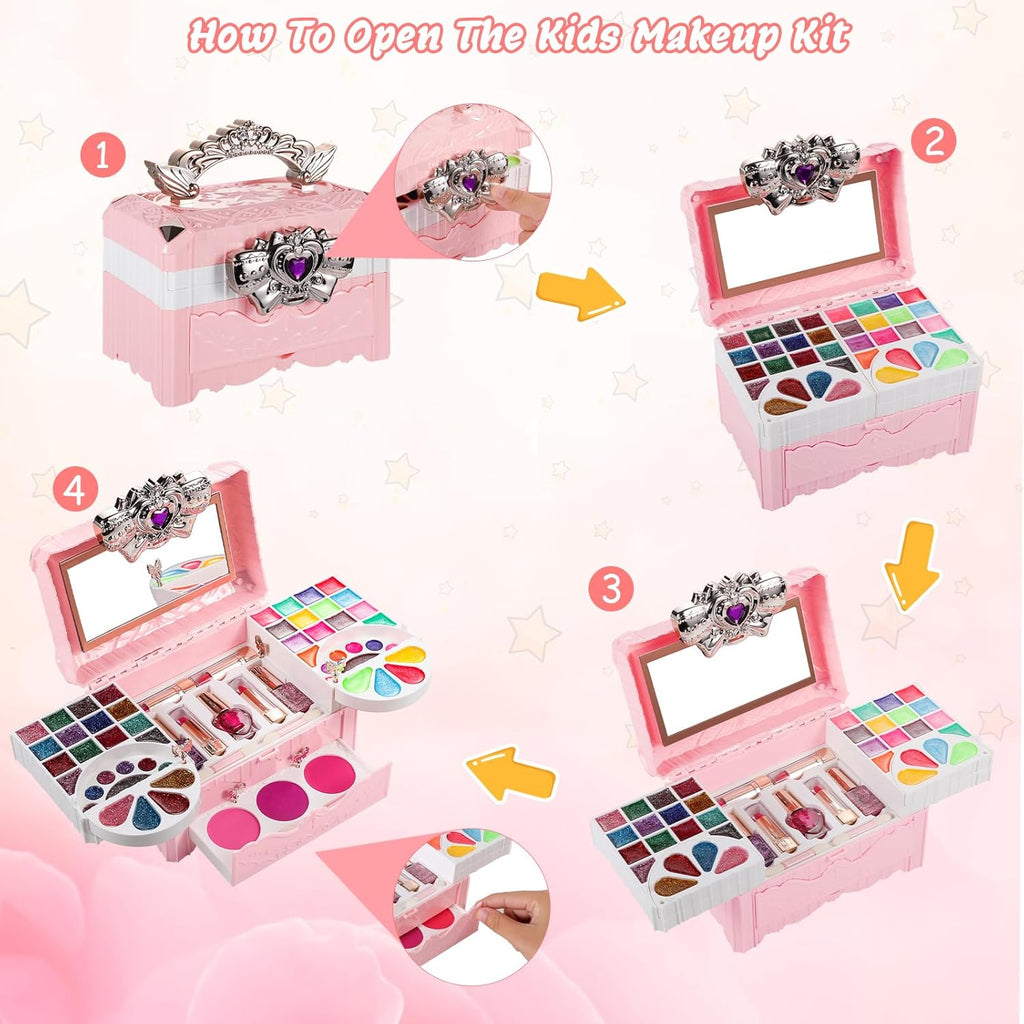 Washable Kids Makeup Kit Pretend Play Toy for Girls J70485