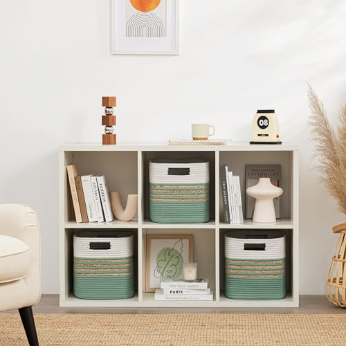Storage Cubes Set of 4 with Handles, Woven Baskets for Shelves and Toys G2942