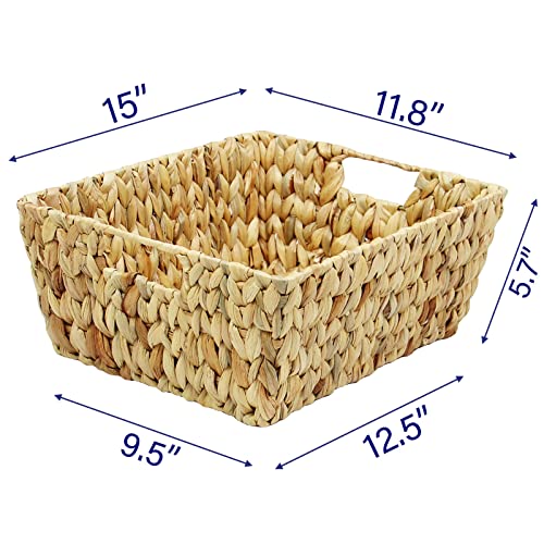 Large Square Hyacinth Storage Baskets with Handles, 2-Pack D852889