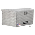 Buyers Products 1701385 Aluminum Trailer Tongue Box, 18.3 x 16.1 x 33.4 Inch, Silver Diamond Tread, Made In The USA, Trailer Tongue Tool Box For Storage and Organization, Trailer Storage Box