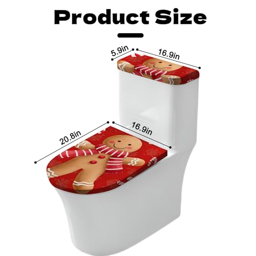 Christmas Toilet Lid Cover, Washable Seat and Tank Protector W1747
