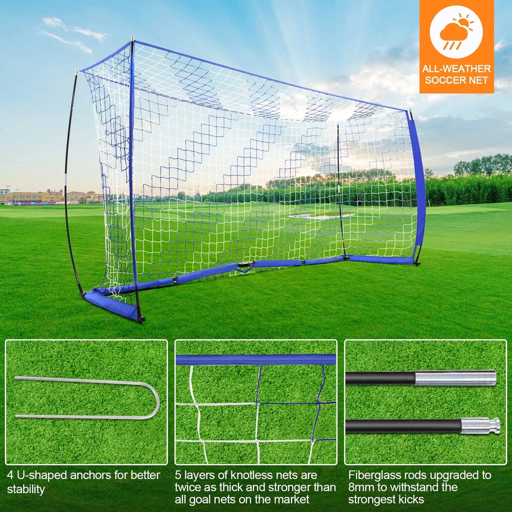 Portable Soccer Goal 12 x 6 ft for Backyard Training W2686