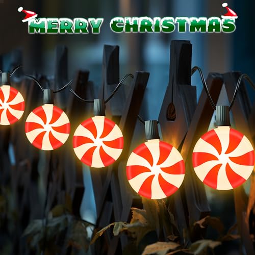 Unicorn Christmas Lollipop Pathway Lights, 10 LED Peppermint String Lights with Stakes Z721
