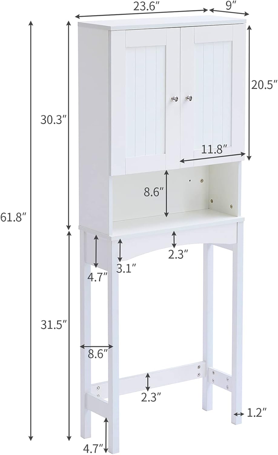 Over The Toilet Storage Cabinet with Double Doors F858
