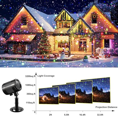 Christmas Laser Projector Light Outdoor, RGB Firefly Moving Lights, IP65 Waterproof for Garden Yard Party B711