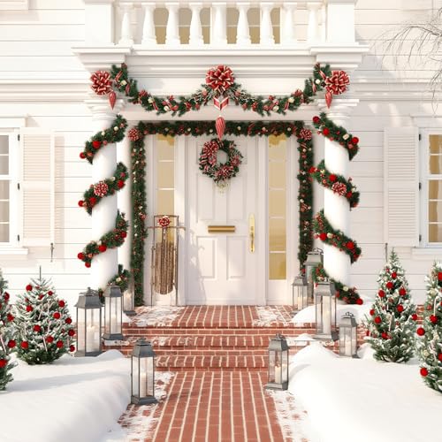 50ft Green Artificial Pine Christmas Garland for Indoor Outdoor Decor W5286