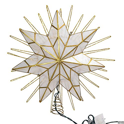 Gold Lighted Star Christmas Tree Topper with Wire Rays M337