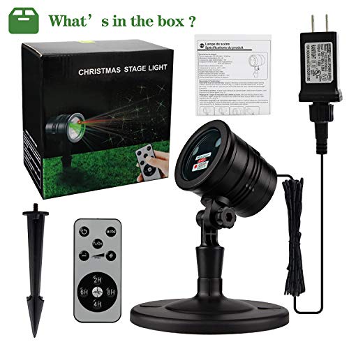 Christmas Laser Lights Red and Green Star Show for Indoor Outdoor Decor N5581