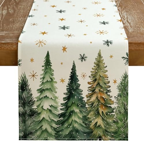 Christmas Table Runner 13x72 Inch, Red Winter Holiday Decor H348