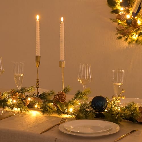 Christmas Garland with Lights 6Ft Prelit for Mantle Stairs Railing I539