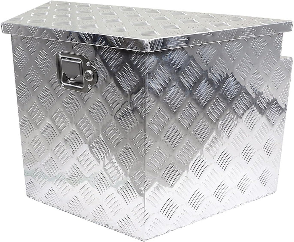 29in Aluminum Trailer Tongue Tool Box Diamond Tread for Pick Up Truck Bed RV ATV w/Lock & Keys 29 x 15 x 18in (L x W x H) Silver 1.5mm Thickness