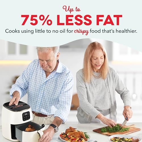 Electric Air Fryer Oven, 2.6 Qt., Grey, Compact Digital, Auto Shut Off S650981