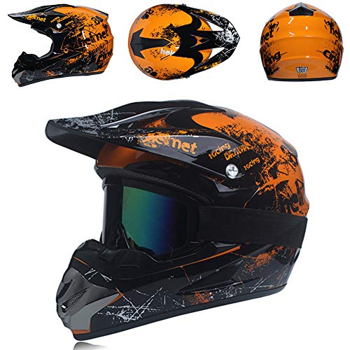 Off-Road Motocross Helmet DOT Certified, Orange, Large V830