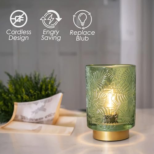 Battery Operated Glass Table Lamp with LED Bulb P205575