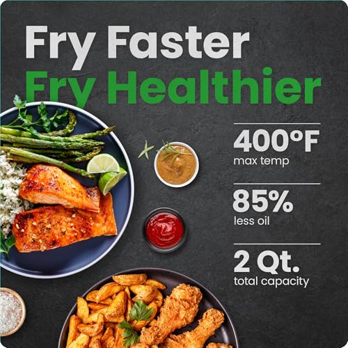 2 Qt Mini Air Fryer with Digital Timer and Nonstick Basket K944