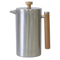 French Press Coffee Maker, Maximum Flavor Coffee Brewer with Superior Filtration, 2 Cup Capacity, Silver with Wood Finish, ABN5M010-SSW