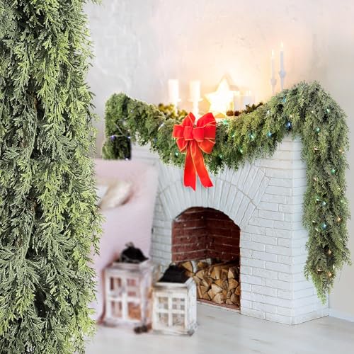9ft Prelit Faux Pine Garland with Lights for Mantle K657616