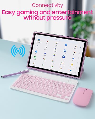 10 in Tablet 2 in 1 Android 14 with Keyboard, Mouse, Stylus Pen, Case, 6GB+32GB, WiFi-6 X68807