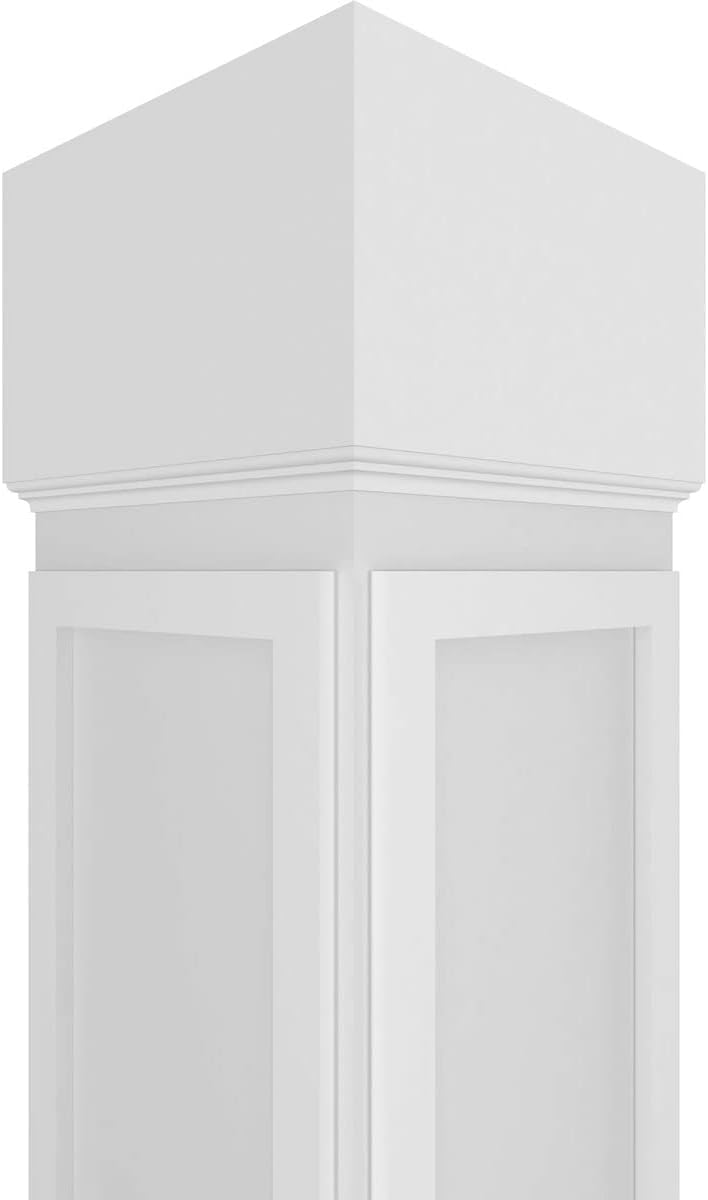 8"W x 8'H Craftsman Square Non-Tapered Column with Capital and Base L55107
