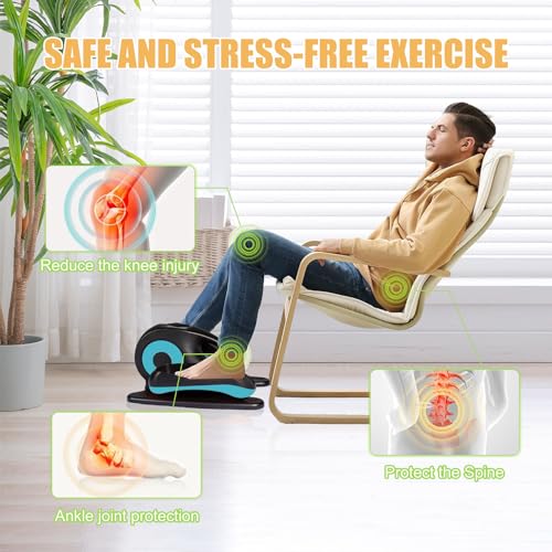 Under Desk Elliptical Machine, Seated Leg Exerciser with Remote Control P992