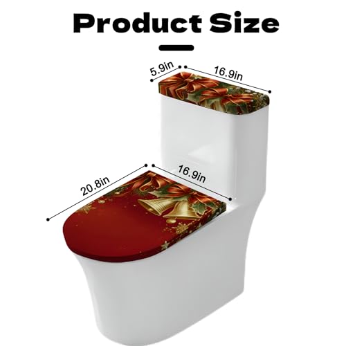 Christmas Toilet Lid Cover, Washable Seat and Tank Protector W1747