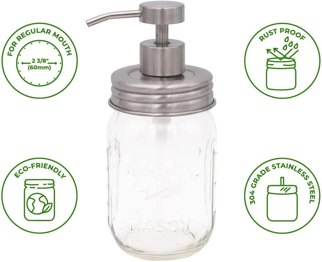 Stainless Steel Threaded Soap Pump Lid for Mason Jars D59179