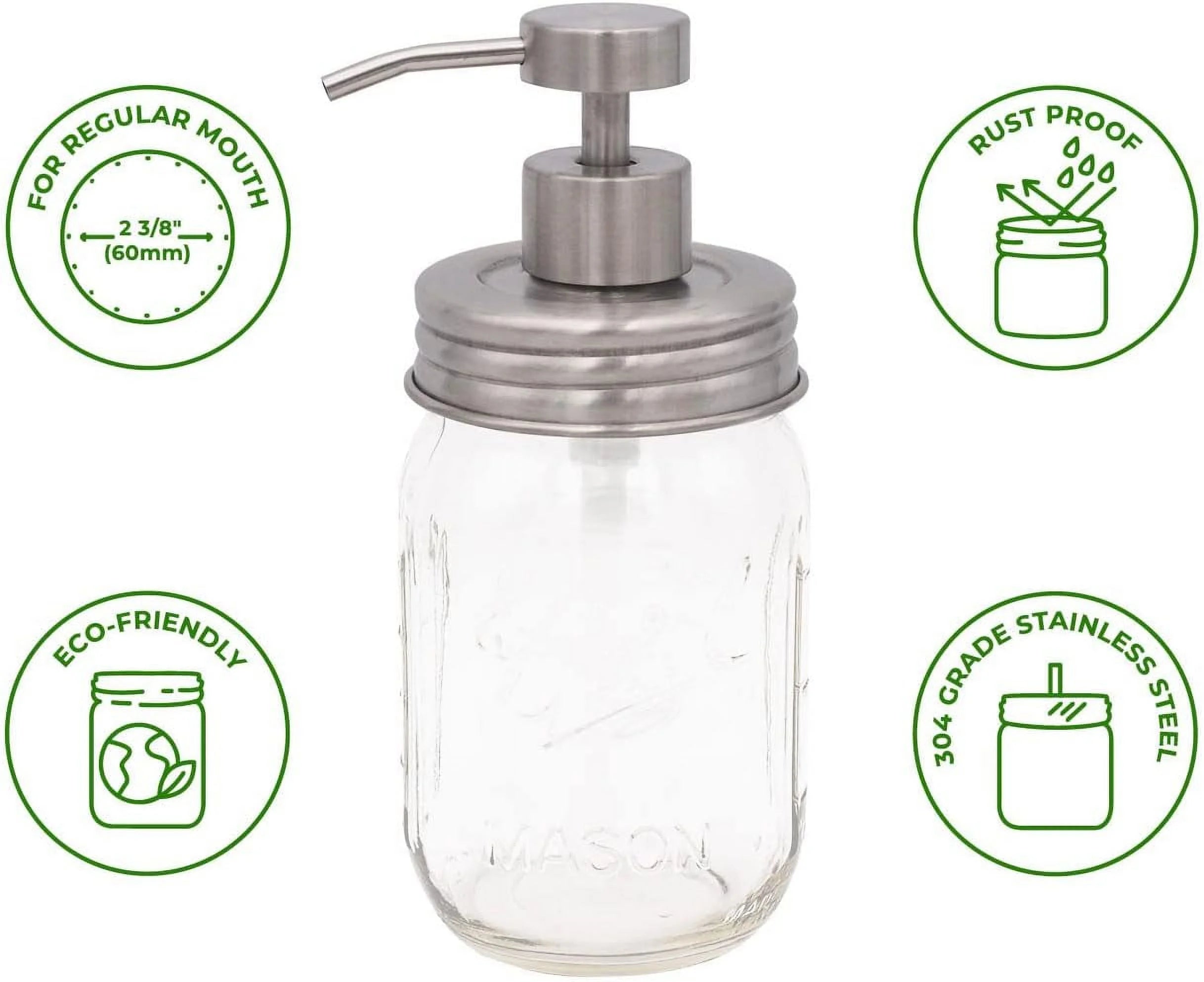 Stainless Steel Threaded Soap Pump Lid for Mason Jars D59179