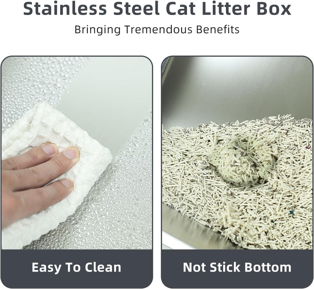Stainless Steel Cat Litter Box with Lid, Extra Large, Easy to Clean G75117