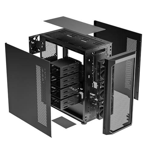 ATX NAS Mid Tower Computer Case with 4x120mm Fans, USB 3.0, 10x3.5" HDD + 3x2.5" SSD N57223