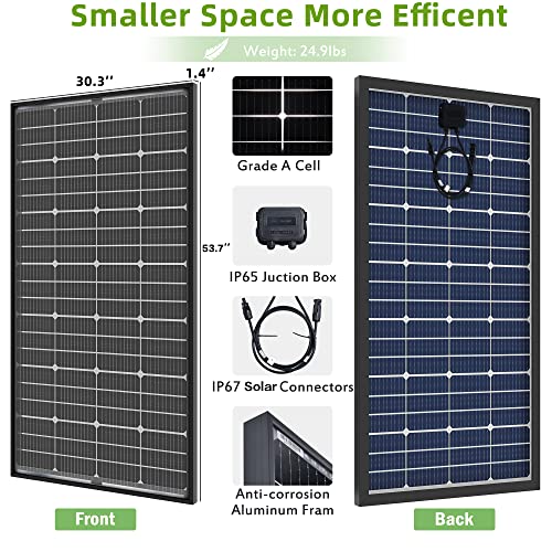 200 Watt Bifacial Monocrystalline Solar Panel 12V for RV Home Off Grid S885983