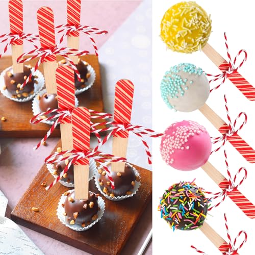 100 Set Christmas Wooden Spoons for Hot Cocoa, Chocolate, and Baking U148