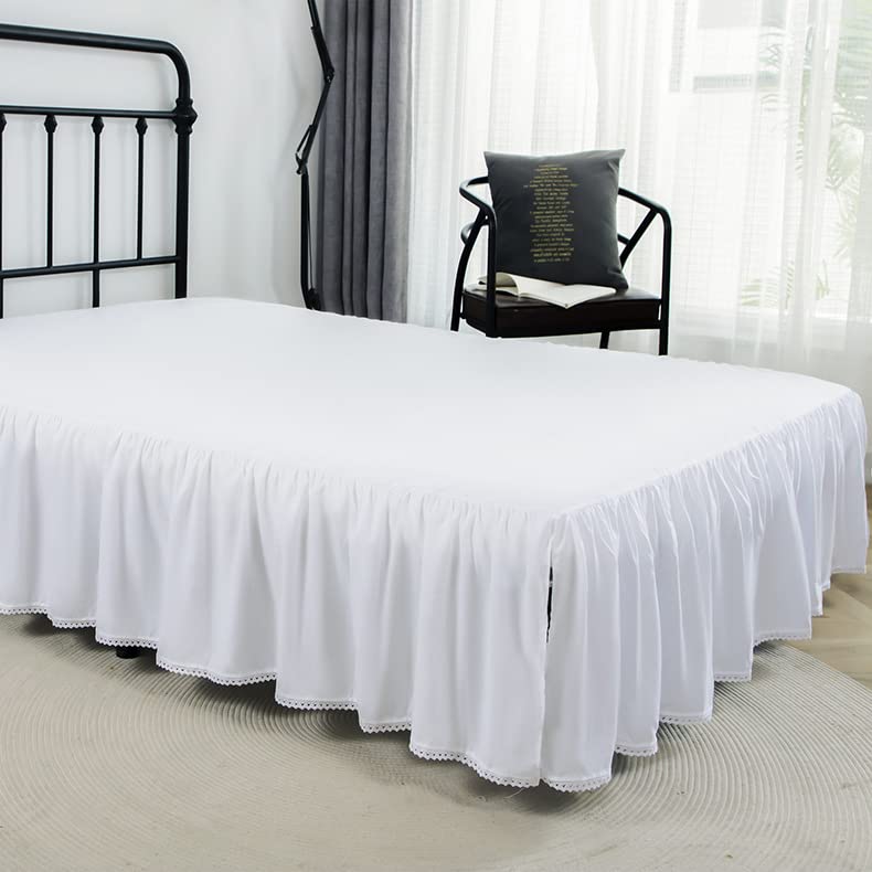 Ruffled Bed Skirt with Split Corners, Microfiber, 14 Inch Drop, Queen S6038
