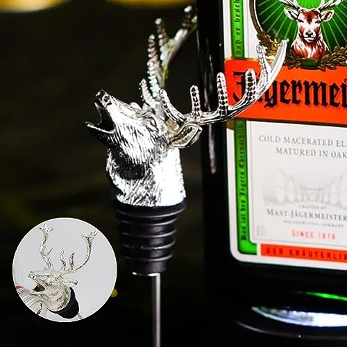 Deer Head Liquor Bottle Pourer with Silicone Stopper P101785