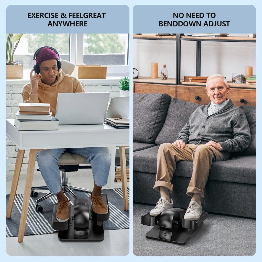 Under Desk Elliptical Machine for Seniors, Quiet & Portable Seated Pedal Exerciser B6108