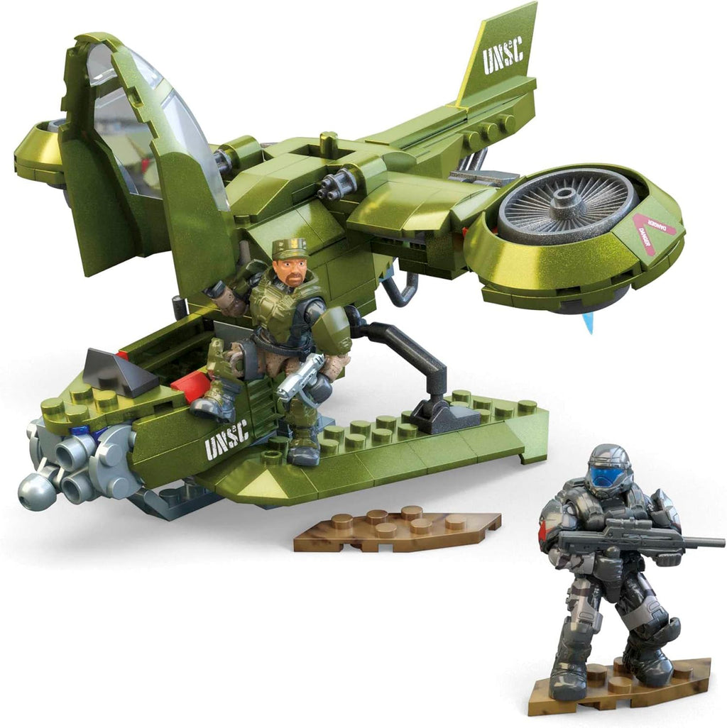 Halo Vehicle Building Set for Kids, UNSC Hornet Recon Aircraft with 291 Pieces and 2 Micro Action Figures Q8824