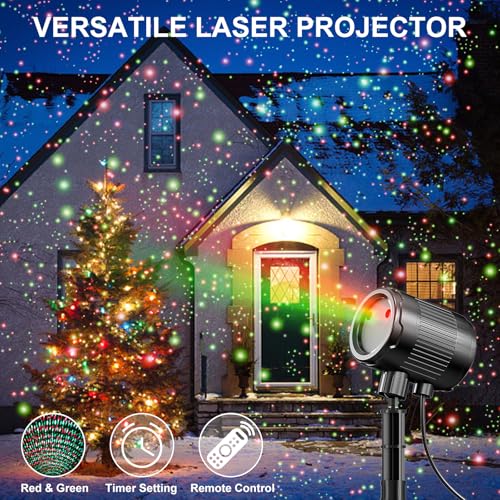 Christmas Laser Projector Light Outdoor, RGB Firefly Moving Lights, IP65 Waterproof for Garden Yard Party B711