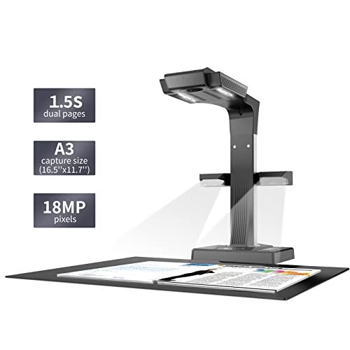 Book Scanner, 24MP Document Camera, A3, OCR, HDMI L723