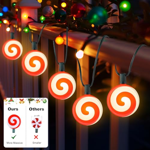 Unicorn Christmas Lollipop Pathway Lights, 10 LED Peppermint String Lights with Stakes Z721