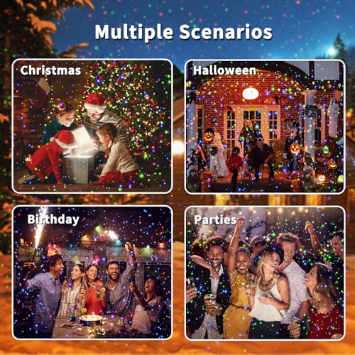 Christmas Laser Lights Projector for Outdoor Garden with RGB Moving Starry Show A57127