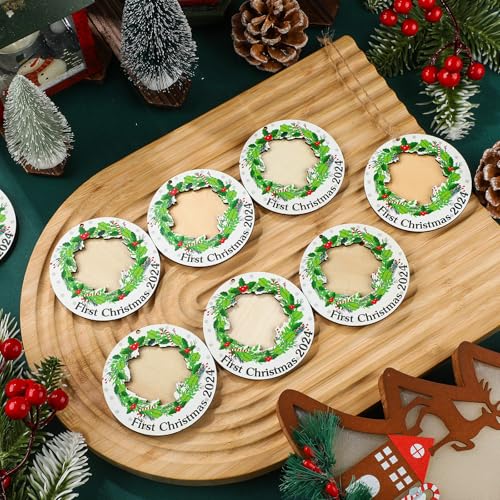 24 Pcs Christmas Photo Ornament Frames for Baby First Christmas Tree Keepsake K3591