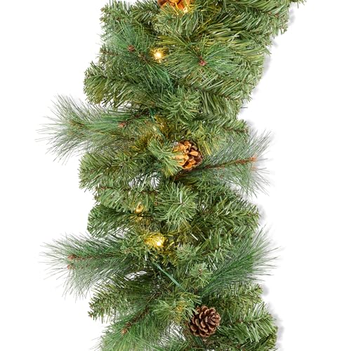 Pre-Lit Holiday Christmas Garland for Stairs, Fireplace with 50 Lights U582051