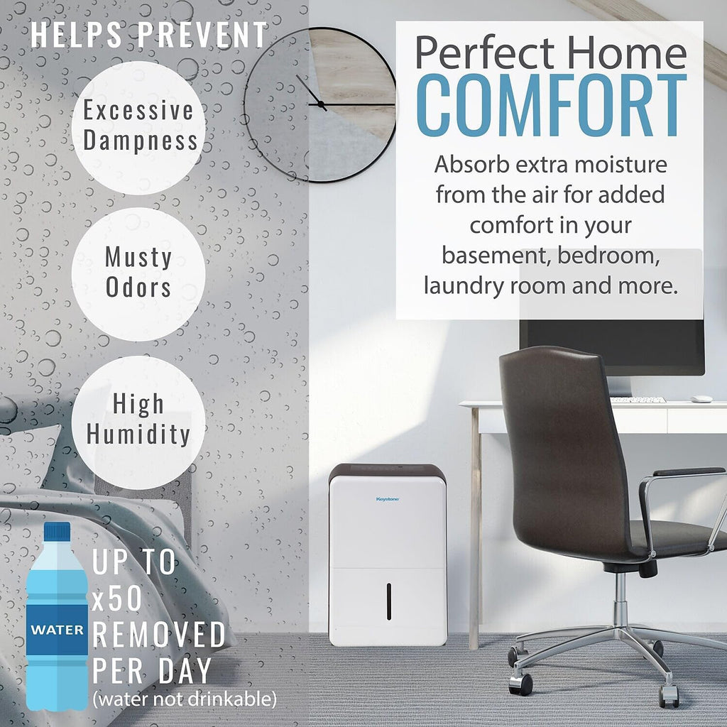 Portable Dehumidifier for Basement and Large Rooms up to 4,500 Sq.Ft. Q6475