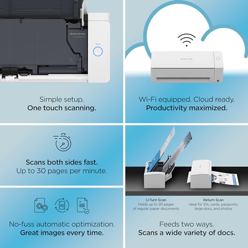 Wireless Double-Sided Document Scanner with Auto Feeder for Mac and PC L63821